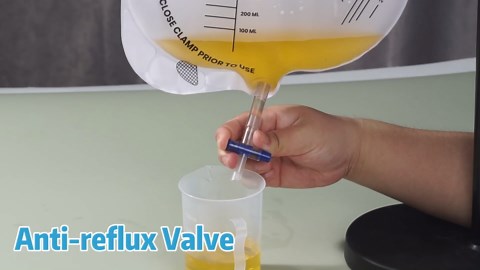 5 Pack Sterile Urinary Drainage Bag,2000mL Overnight Bedside Disposable Urine Bags with Anti-Reflux Valve, 48" Tube Drainage