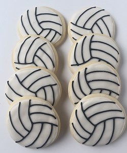 Volleyball Sugar Cookies, 12 Decorated Cookies, Volleyball Gifts, Volleyball Party Favors, Volley Ball Cookie, Sports Cookie, Sports Party - Etsy