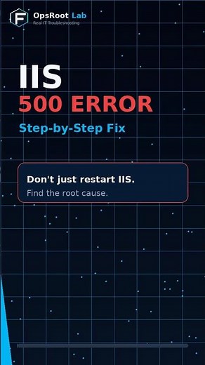 IIS 500 Error? Check These First