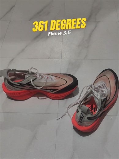 CLICK HERE➡️@Blake Sapra 361 Degrees Flame 3.5 running shoes - Carbon-plated performance model designed for speed, long runs, race day and marathon use. 🏃‍♂️ Performance & Structure Shoe Type: Carbon-plated performance running shoe (race / fast training) Plate System: Dynamic carbon fiber plate (Qu!kBONE DYNAM!C) for rigidity and propulsion. Midsole Foam: Qu!kFLAMECQT (FLAMECQT) for cushioning, springiness and energy return. 📏 Cushioning & Geometry Stack Height: • Forefoot ~27 mm • Heel ~33 mm