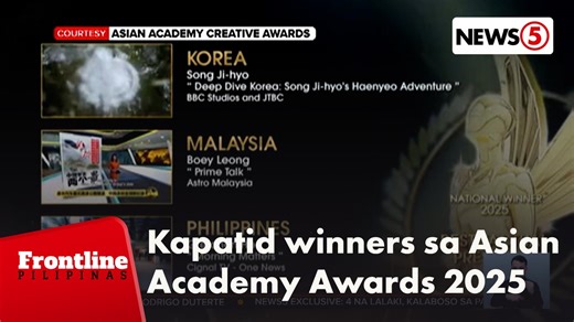 9.8K views · 24 reactions | #FrontlinePilipinas | Hinirang bilang national winners sa Asian Academy Awards 2025 ang ilang Kapatid programs at personalities. | via MJ Marfori For more videos, visit us at www.news5.com.ph. | News5 | Facebook