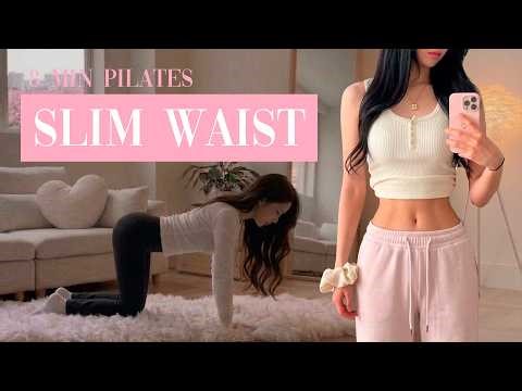 ✨8 min Pilates for TINY WAIST & FLAT STOMACH✨ | At-Home Abs Workout