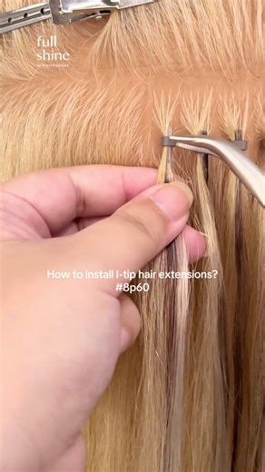 How to install I-tip hair extensions? 🤎✨8p60 #WeeklyDeal #fullshinehair #fyp #itiphairextensions #hairextensions