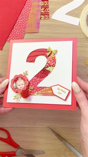 DIY Personalised Number 2 Birthday Card Tutorial