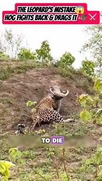 Leopard Bit The Hog's Throat,But It Made a HUGE Mistake 😱 #leopard #warthog #fighting #viral #short