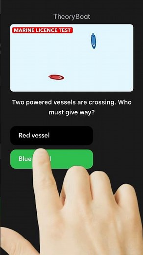 Powered vessels crossing - who must give way? | Victoria marine licence exam question