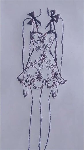 Beautiful short dress sketch design #fashionstyle #shorts #outfit