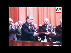 SYND 4 3 81 BREZHNEV AT THE 26TH CONGRESS OF THE COMMUNIST PARTY OF USSR IN MOSCOW