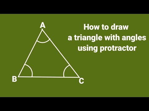 How to draw a triangle with angles using protractor. 