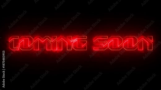 4K Movie Trailer Coming Soon Text Reveal animation in neon colors. Coming Soon word text animation with a glowing neon-colored moving outline on a dark background in 4K.Easy to use in any video.