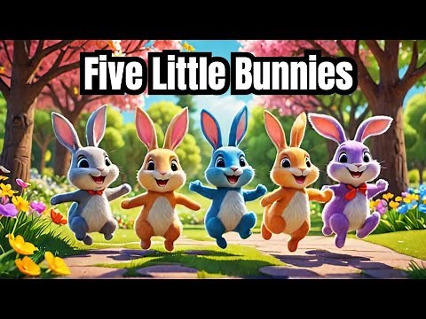 Five Little Bunnies | Fun Counting Rhyme for Kids | Hop, Spin, and Play Along!