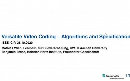 【VVC】通用视频编码标准(versatile video coding)算法和规范