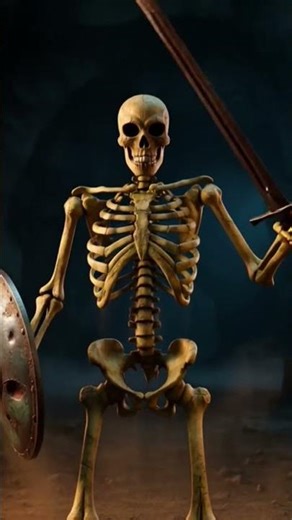 Ancient Skeleton Warrior Rising from the Grave (Dark Fantasy Animation)
