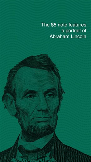 Wishing a happy birthday to the 16th President of the United States, Abraham Lincoln! His portrait is displayed on the front of the $5 bill, while the Lincoln Memorial is displayed on the back. Check out the design and security features of the $5 bill. https://www.uscurrency.gov/denominations/5?utm_source=facebook&utm_medium=social&utm_campaign=february&utm_term=cy26q1&utm_content=lincoln | U.S. Currency Education Program