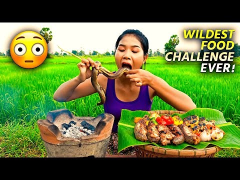 Ultimate Exotic Food Challenge 🐍🐸 Girl Eats Snake, Frog, Eggs & Seafood | VDO park
