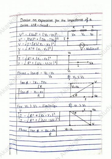 Class 12 physics notes | alternating current all important derivations | pdf notes in description
