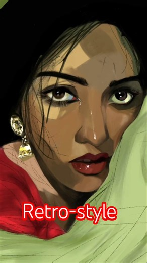 റെട്രോ സ്റ്റൈൽ . Retro-style digital illustration #digitalartdrawing #drawing #art #procreate