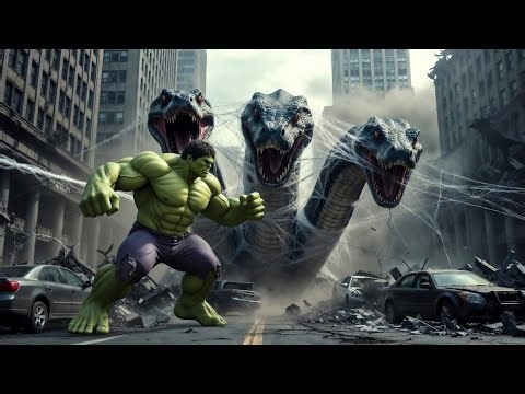 Hulk fights the 3 headed giant anaconda:The final showdown#hulk