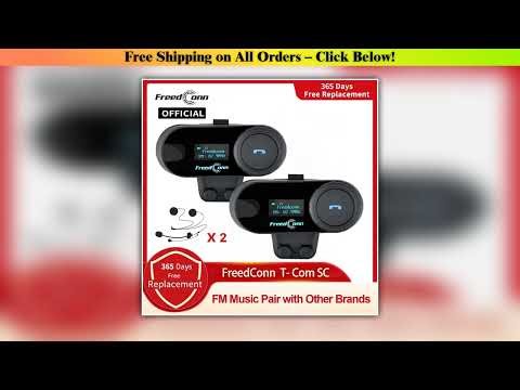 FreedConn Bluetooth Motorcycle Intercom Helmet Headset Wireless Motorbike Head Interphone LCD Scree