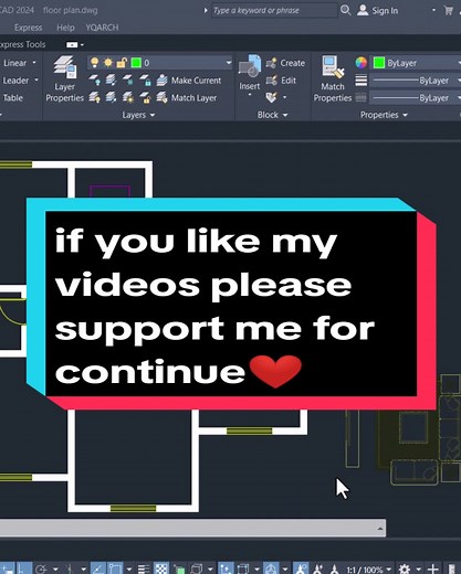 make furniture with one click #autocad #architecture #tutorial #yazanhayani #tiktok #learn