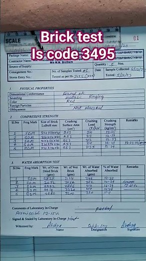 bricks compressive test। bricks all type test। test of bricks।#civilengineering #brick #shorts #soch