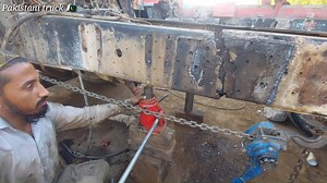 V8 Nissan rebuilding full broken chassis repairing | Pakistani truck