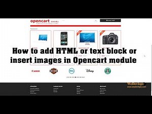How to add HTML or text block or insert images in Opencart module