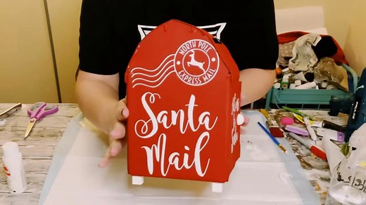 DIY Cardboard Mailbox for Letters to Santa | Windy City Crafts