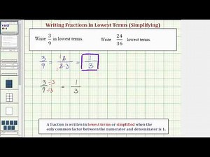 Ex 1: Simplify Fractions