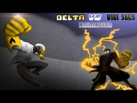 (Fan) Delta sans vs Wiki sans (Fan) /Fight animation. (Stick nodes)