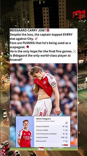 Martin Ødegaard Performance Analysis: Every Key Stat From the Man City vs Arsenal Match ⚽️📊