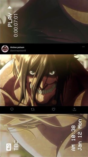 Female titan vs Attack titan ☠️ Eren Revenge ☠️🥶 #anime#attackontitanedit#erenyeager@animepoison
