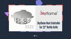 Skyflame Heat Controller for 22" Charcoal Kettle Grills, Stainless Steel BBQ Smoking Gilling Kit with 4PCS Support Clips, Turns Your Charcoal Grill Into a Smoker