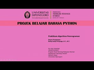 Eps. 8 Projek Belajar Bahasa Python | Praktikum algoritma Pemrograman