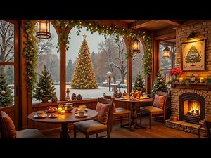 Cozy Coffee Shop 4K ❄️Piano Jazz Music for Relaxing, Studying and Working
