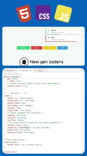 popup message animation #coding #frontendcourse #programminglanguage #viral #python #codeflow