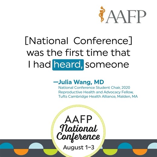Celebrate 50 years of National Conference by looking back with some notable attendees. Dr. Julia Wang, former student chair, found her people at NC—and the fam med connections continue in just 3 weeks: https://bit.ly/4avw4nz | American Academy of Family Physicians (AAFP)