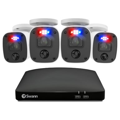 Home 4 Camera 4 Channel 1080p Full HD DVR 64GB SD Card Security System with Mic | SWDVK-446854MQB