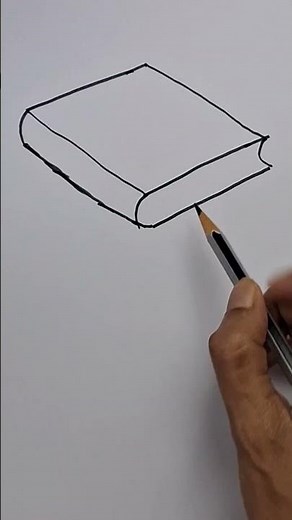 Draw a closed old book in 3d easy