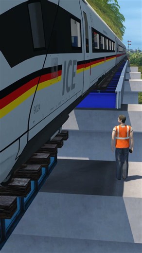 A German ICE High-Speed Train Successfully Crossed a Damaged Bridge #railroad #railway #train
