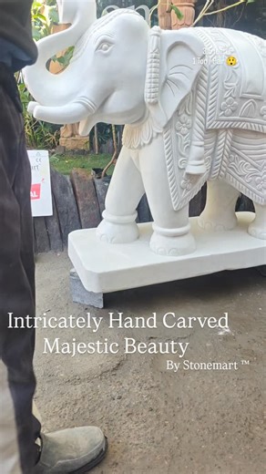 The Most beautiful elephant sculpture with intricate detailing by hand for residential and commercial establishments by Stonemart ™. | Stonemart India