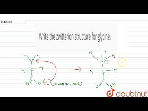 Write the zwitterion structure for glycine.