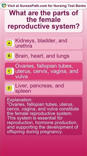 What are the parts of the female reproductive system?#nursingstudent