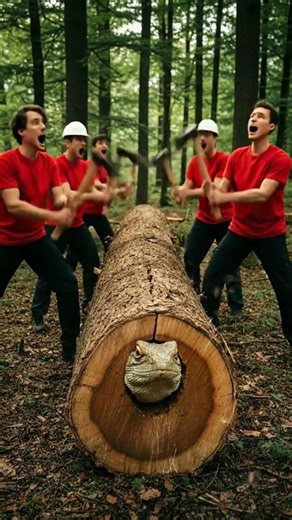 Rescue Collared Lizard from a giant log #animals #funny #shorts