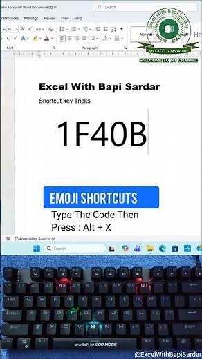 ✨ Emoji Shortcuts using Unicode in Microsoft Word! 🚀 #EmojiShortcuts #MSWordTips