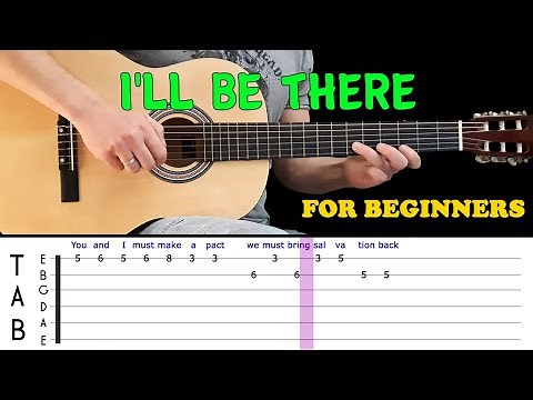 I'LL BE THERE | Easy guitar melody lesson for beginners (with tabs) - The Jackson Five