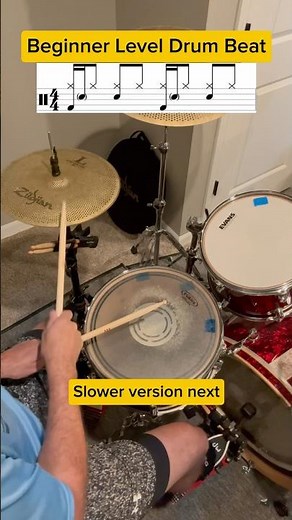 Beginner friendly ghost note drum beat to work an essential drum technique. #drumbeats #ghostnotes
