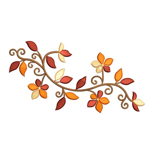Autumn Floral Vine Embroidery Design: Machine Embroidery File - Etsy