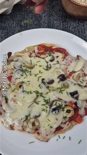 Easy Healthy Pan Oat pizza!🍕#recipe #haferrezept #easyrecipe