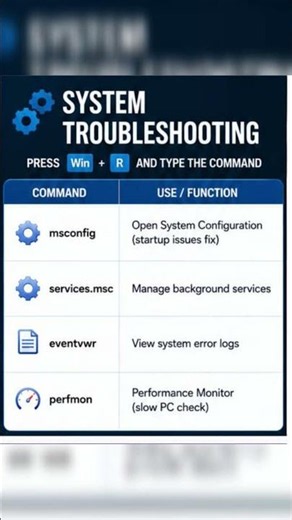 Computer System Troubleshooting Run commands